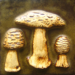 Mushrooms on Decorative Tiles